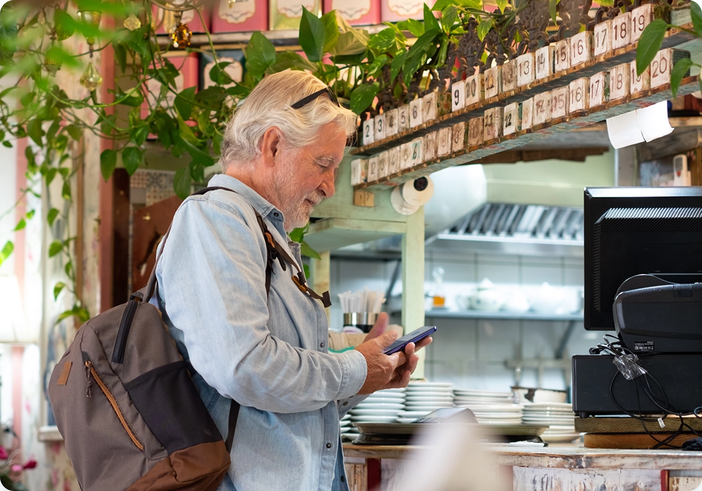 A customer claiming their Tickit offer at the counter
